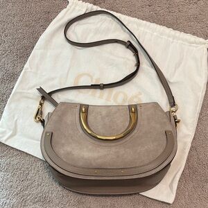 Chloe Beige and Gold Shoulder Bag